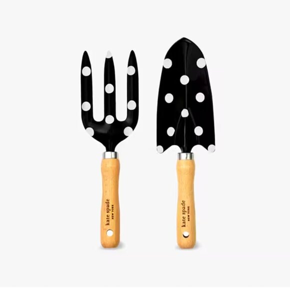 kate spade black white polka dot Picture Dot Garden Set brand new in box - Picture 2 of 4